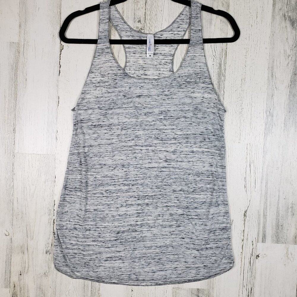 NWOT Over The Limit Apparel Racerback Gray & Black Tank Top Women's Size Medium
